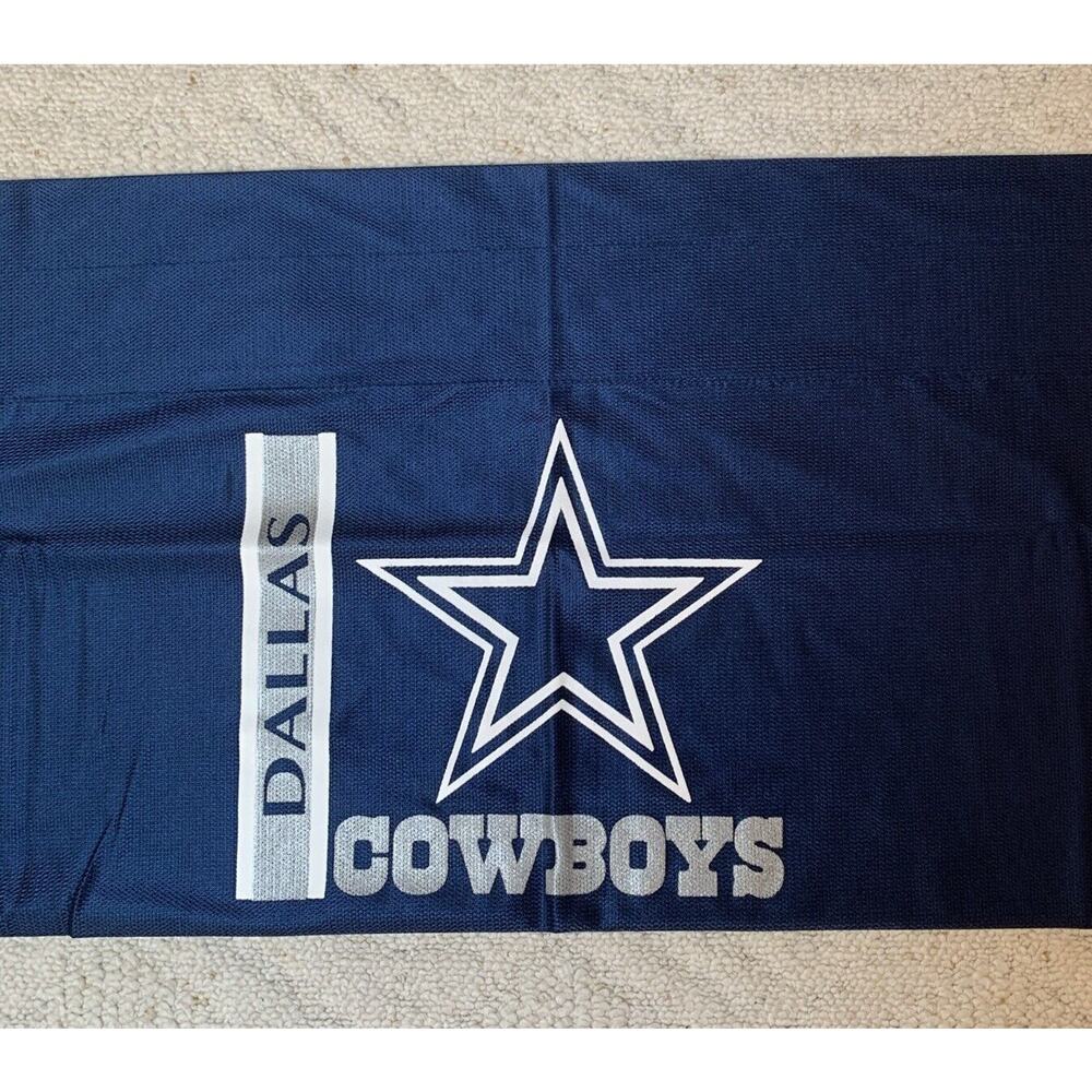 Dallas Cowboys Logo NFL Football Mesh Window Valance 88 x 14 Rod Pocket 3”